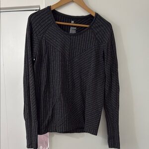 All In Motion Black and Gray Long Sleeved Athletic Top Size L